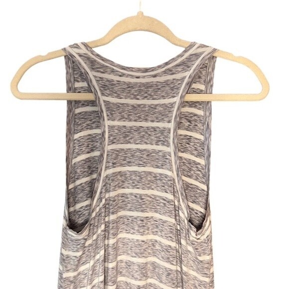 RACHEL Rachel Roy White and Gray Viscose striped Midi Razorback Tank Dress SM - Picture 7 of 12